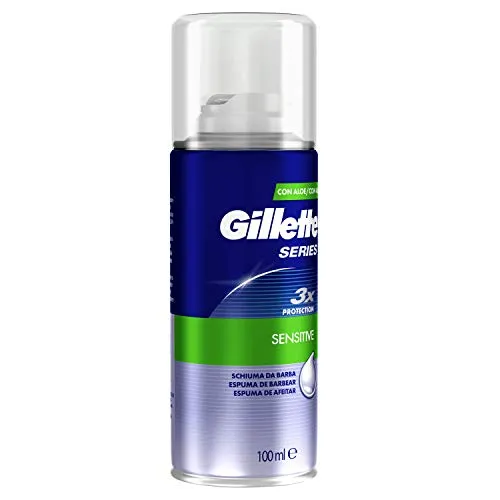 Gillette Series Pelli Sensibili Schiuma da Barba, Pacco da 6 x 100 ml, Formato da Viaggio