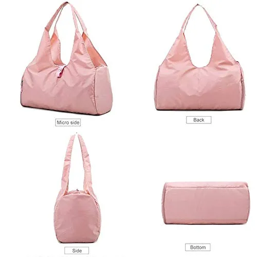 KEAIOU, Borsa a Tracolla per Tappetino da Yoga e Fitness, Multifunzione, Portatile, per Palestra, Fitness, Danza, Vestiti, Grande capacità (Rosa, Nero) Rosa