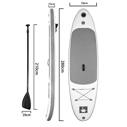 YOUKE Tavola da SUP Stand Up Paddle Board Gonfiabile Livello Principiante e Intermedio Kit con Pagaia Regolabile in Alluminio