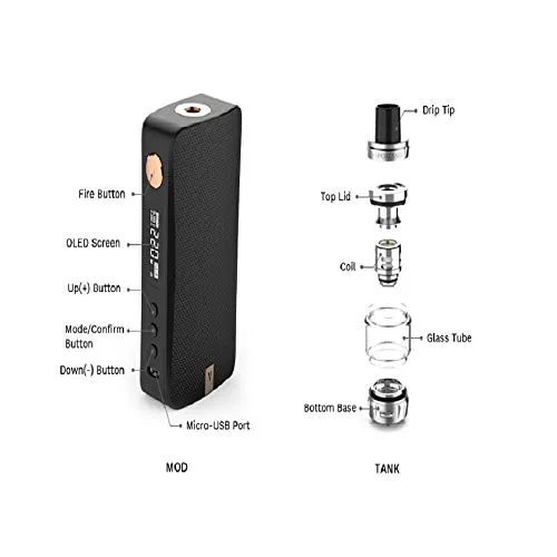 Kit Sigaretta Elettronica Vaporesso GEN 220W Kit con SKRR-S Senza Nicotina e Tabacco (Nero)