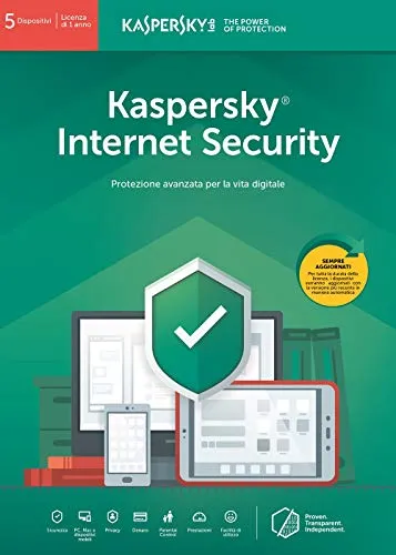 Kaspersky Internet Security 2019 5 Dispositivi | 1 Anno