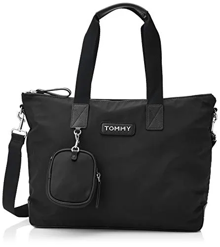 Tommy Hilfiger Varsity Nylon Tote, Borse Donna, Nero (Black), 15x31x48 centimeters (B x H x T)