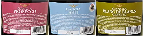 Gancia di Spumante Asti Docg, Chardonnay Blanc De Blancs e Prosecco Brut - 3 Bottiglie