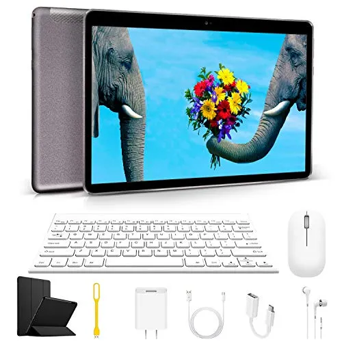 4G Tablet 10.1 Pollici con Wifi Offerte 3GB RAM + 64GB, 128 GB Espandibili, Portatile Tablet PC Offerte Android 8.1 con Dual SIM 12MP Camera 6000mAh Quad Core Tablet Sbloccato Bluetooth/GPS/OTG