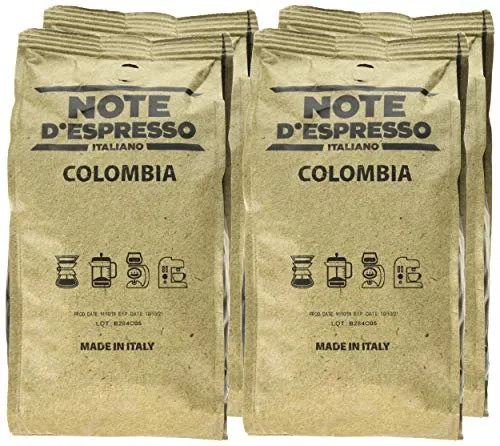 Note D'Espresso Colombia, Polvere monorigine per caffè all'americana, in busta morbida, 250 g x 4 confezioni