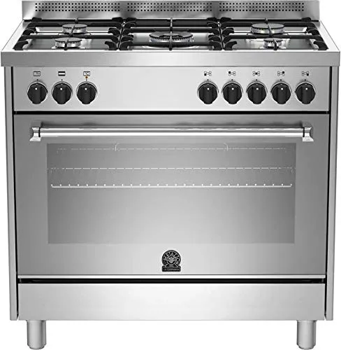 Bertazzoni La Germania Americana AMN905MFESXC Freestanding cooker Gas A Acciaio inossidabile cooker - Cookers (Freestanding cooker, Acciaio inossidabile, Rotary, Front, Gas, Acciaio inossidabile)