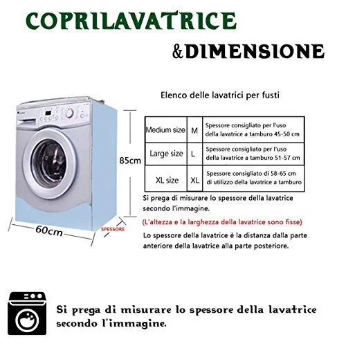 AKEfit ha ordinato la Copertura per Le lavatrici, 60x 64x 85cm, Adatto per lavatrici e asciugatrici.