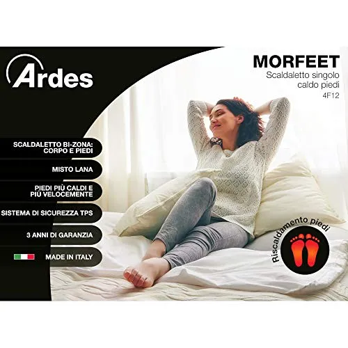 Ardes  AR4F12 Termocoperta Scaldaletto Singolo MORFEET Misto Lana Caldo Piedi 160 x 80 cm