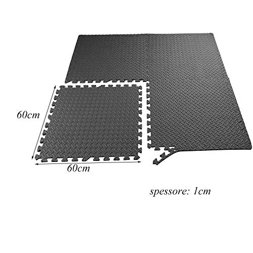 Assemblemat Tappeto da Fitness a Puzzle per Pavimento Eva Tappetini per Il Fitness 60CM*60CM Tappetini a Puzzle per Pavimento Efficace Contro i liquidi e Urti