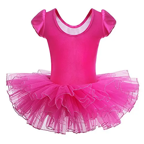 HUAANIUE Ragazze 3-8Y Ballerina Dress Ballet Flower with Pearl Ginnastica Body Danza Tutu Skirt Dancewear Costumi