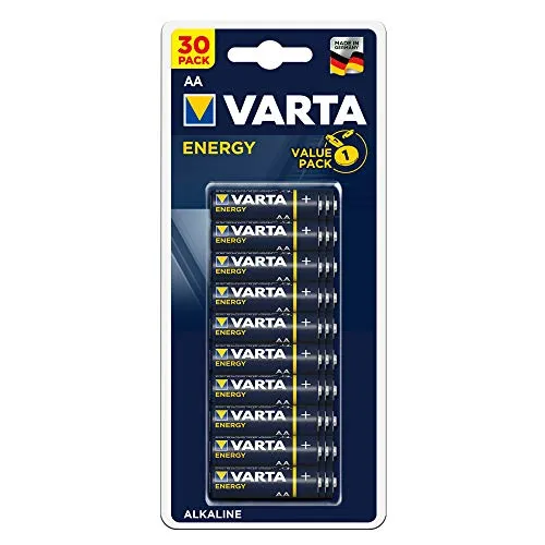 Varta Energy 4106229630 AA Stilo LR06 Batterie Alcaline, Confezione da 30 Pile, Blister risparmio