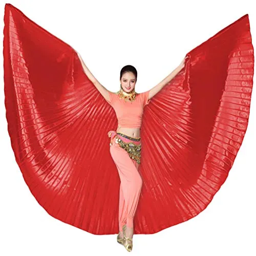 Tookang Donna 360 Gradi Ali di Iside MulticoloreAdulto Danza del Ventre Costume Prestazione Danza Cosplay Accessori No Bastoni
