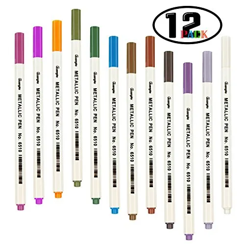 Umitive Metallici Marker Penne, Set Di 12 Assortiti Colori, Usa su Carta, Vetro, Plastica, Metallo, Ceramica e Legno, Per Album Fotografici, Disegno, Artistico, Fumetti