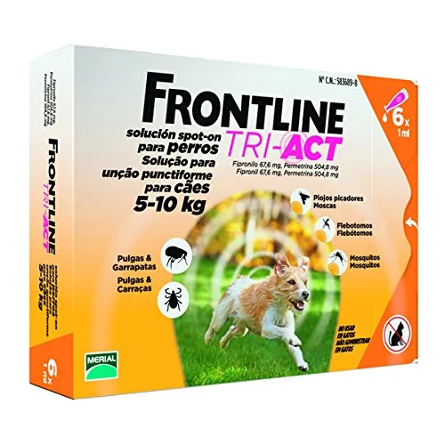 Merial - Frontline Tri-Act Antiparasitario Externo - 362 - 5-10 Kg. 6 Pipetas