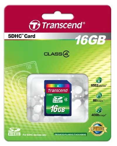Transcend TS16GSDHC4 Scheda di Memoria SDHC da 16 GB, Classe 4
