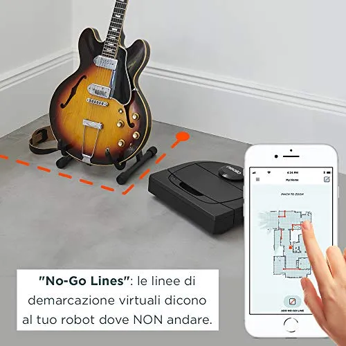 Neato Robotics D602 - Compatibile con Alexa - Robot aspirapolvere con stazione di ricarica, Wi-Fi & App, Nero