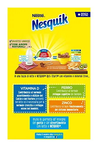 Nesquik Opti-Start Cacao Solubile per Latte Barattolo, 600 g