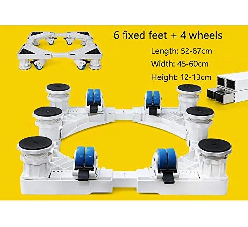 LBSX Movable Frigorifero Base del Supporto Lavatrice asciugatrice Basamento del Basamento del Rullo in Movimento Frigorifero Basamento della Lavanderia piedistallo 4 Ruote 6 Pads