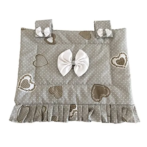 Euronovità EN-05246 Copriforno copri forno 47x40 cm fantasia shabby cuore grigio pois bianco