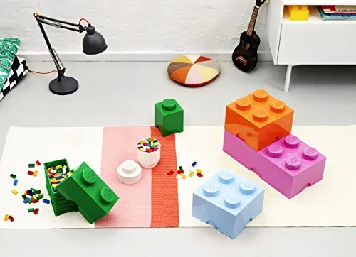 Mattoncino-contenitore Lego a 4 Bottoncini, Contenitore Impilabile, 5,7 Litri, Azzurro