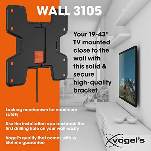 Vogel's WALL 3105, Supporto da Parete per TV da 19 - 40 Pollici, Fisso, Max 20 kg e fino a VESA 200x200