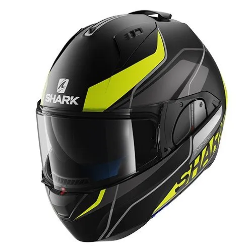 Shark - Casco da moto, modello: Evo One Krono Mat KYW, di colore giallo e nero, taglia L