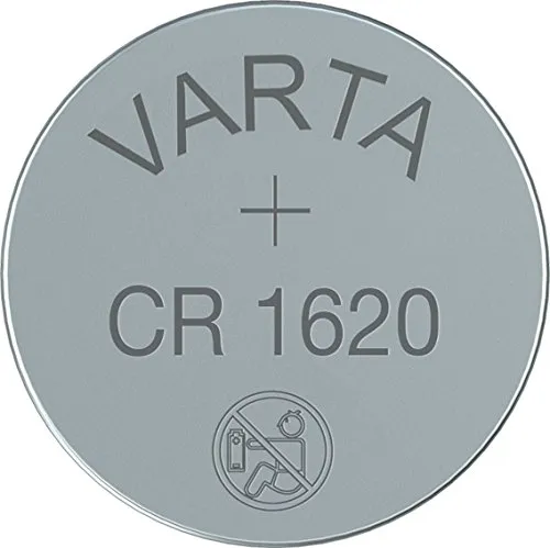 VARTA CR 1620, 6620101401, Batteria Litio a Bottone, Piatta, Specialistica, 3 Volts, Diametro 16mm, Altezza 2mm, confezione 1 pila