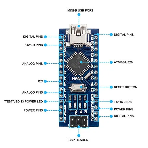 IZOKEE 3 Set Mini Modulo ATmega328P CH340G 5V 16MHz Microcontroller Board per Arduino Nano con 3pcs USB Cavo