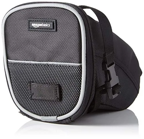 AmazonBasics - Borsa sottosella con cinghia di fissaggio, a cuneo, per bicicletta