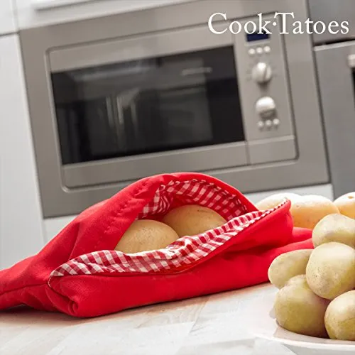 Always Fresh Kitchen Cook Tatoes Borsa per Patate in microonde, Rosso, 2 x 22 x 17 cm