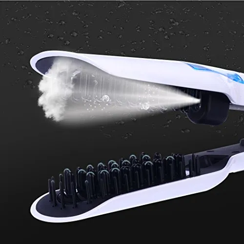 Piastra per capelli lisci,hair straightener brush, spazzola per capelli vapore -23 file regolabili spazzole lisciante per capelli asciutto e bagnato spazzola per capelli lisci con LCD Display