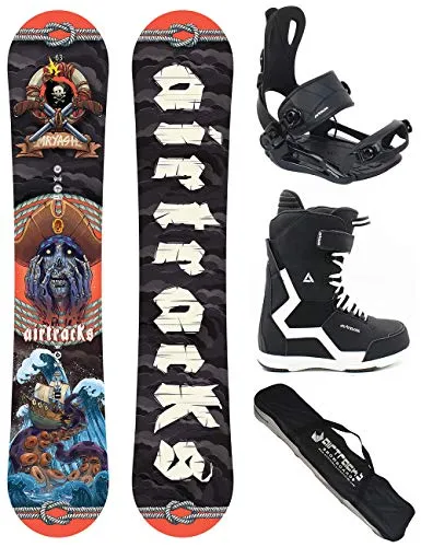 Airtracks Snowboard Set/Board Mr.Yash Carbon Wide Flat Rocker 163 + Snowboard Attacchi Master + Boots Master QL 44 + SB Bag