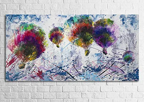 YS-Art Premium Quadro Dipinto con Colori Acrilici Volo Libero | Muro | Mano | Arte Moderna | Unico | Multicolore | PS 30 (160 x 80 cm)