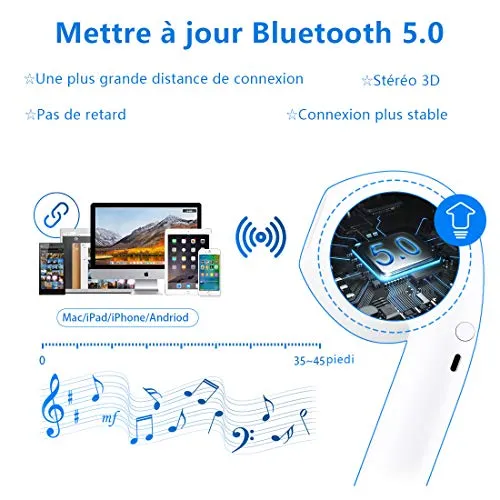 Auricolari wireless Bluetooth 5.0 Cuffie sportive con 【12 ore di gioco】 Auricolari stereo 3D IPX5 Cuffie con microfono incorporato in-ear impermeabili per Android Samsung iPhone Apple Airpod Airpods