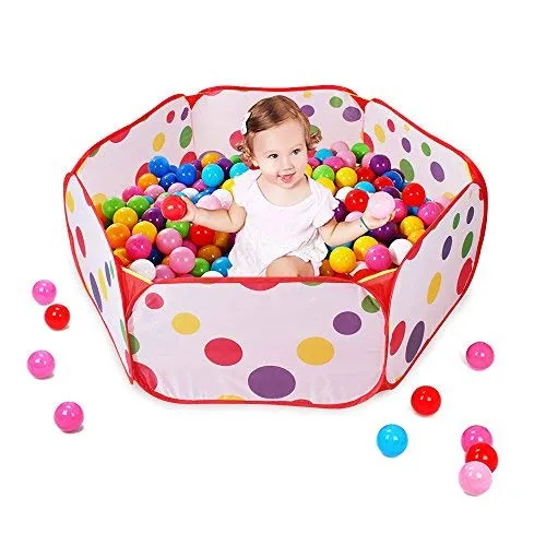 Piscinetta per Palline Htianc per Bambini 100 cm, Apertura Istantanea, Pieghevole, Piscinetta da Interno ed Esterno per Giocattoli con Borsa con Cerniera (Palline non Incluse)