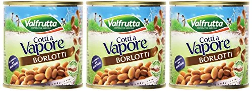 Valfrutta Borlotti, Cotti a Vapore - Pacco da 3 Scatole x 150 gr