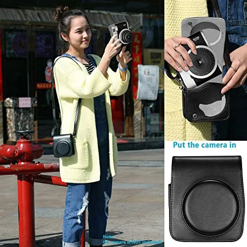 Neewer 56-en-1 kit accessorio per Fujifilm instax mini 90 (Nero), scatola fotocamera con cinturino regolabile, Vari Marcos, album libro, lente Primo piano, etichette adesive angolo, adesivo