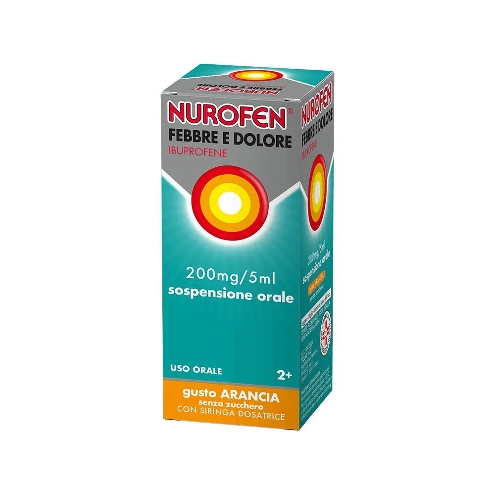  Febbre E Dolore Sciroppo Ibuprofene 200mg/5ml Gusto Arancia 100ml