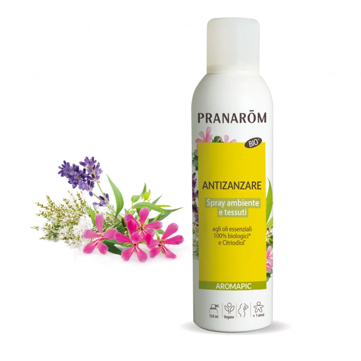 Pranarom Aromapic Bio Spray Ambiente Tessuti Antizanzare Oli Essenziali + Citriodol 100ml