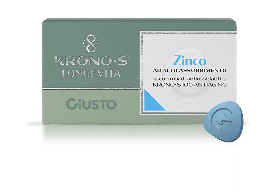 Giusto Kronos Longevità Zinco Integratore Alto Assorbimento 30 Compresse