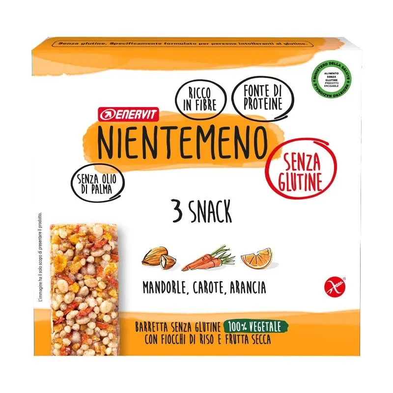  Nientemeno Snack Barretta Proteica Mandorle Carote Arancia 3x21g