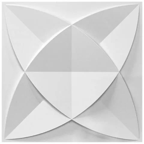 12 Pezzi / Lotto 50x50 Cm Decorazione Del Pannello A Parete 3d - Bianco Brillante [13-bianco Brillante]