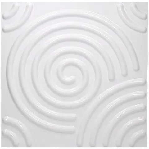 12 Pezzi / Lotto 50x50 Cm Decorazione Del Pannello A Parete 3d - Bianco Brillante [ bianco Opaco]