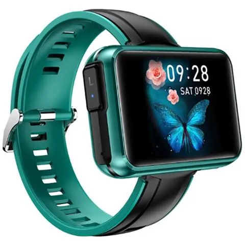 T91 Smart Watch Men Tws Auricolare Bluetooth Senza Fili 2020 1.4 Pollici Grande Schermo Fai Da Te Bluetooth Chiama Smartwatch Meteo  orologi Digitali (verde)