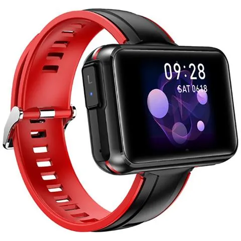 T91 Smart Watch Men Tws Wireless Bluetooth Headset 2020 1.4 Pollici Grande Schermo Fai Da Te Bluetooth Chiamata Meteo Smartwatch  orologi Digitali (rosso)