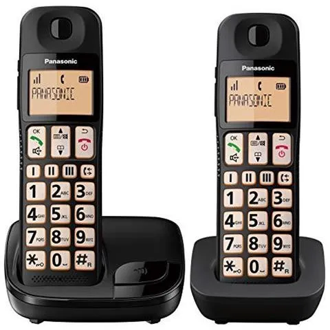 Kx-tge112e Big Button Doppia Dect Cordless Telephone Con Fastidio Call Blocker E Display A Cristalli Liquidi (doppia Handset Pezzi) - Nero