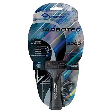 Donic-schildkrt Carbotec 3000 Table Tennis Racket Il 50 Di Carbonio Concavo Maniglia 21 Mm Spugna Energia Pad - Ittf 758.214