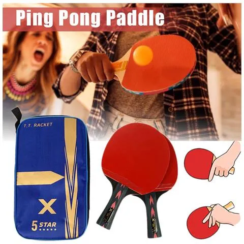 2 Pezzi Racchetta Da Ping Pong Aggiornata 5 Stelle In Carbonio Set Racchetta Da Ping Pong Leggera Potente Buon Controllo Ping Pong