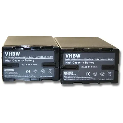 2 X Batterie 7800mah Co Info Chip Per Videocamera Sony Pmw-ex1 Pmw-ex3 Pmw-f3 Pmw-100 Pmw-150 Pmw-160 Pmw-200 Sostituzione Bp-u30 Bp-u60 Bp-u90 Bp-u95