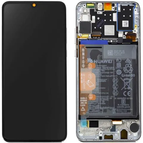 Schermo Lcd Huawei P30 Lite Touch Screen Batteria 3340 Mah Originale Bianco